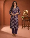 Vrikaa Purple Floral Printed Cotton Kurta Set | Elira