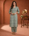 Vrikaa Olive Leaf Printed Cotton Kurta Set | Elira