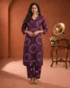 Vrikaa Purple Abstract Printed Cotton Kurta Set | Elira
