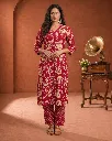 Vrikaa Red Floral Printed Cotton Kurta Set | Elira